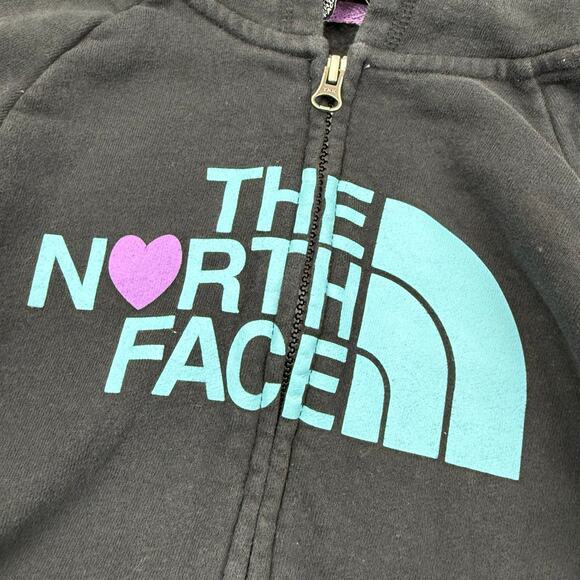 The North Face Girls Black Zip Up Hoodie Sweatshirt - Picture 2 of 4